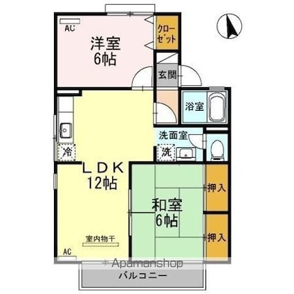 ロイヤルコート円座[2LDK/53.73m2]の間取図