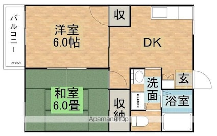 メゾン・ポワール[2DK/35.3m2]の間取図