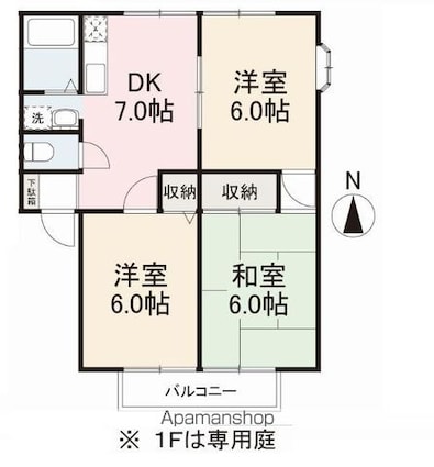 香川県高松市上福岡町[3DK/50.9m2]の間取図