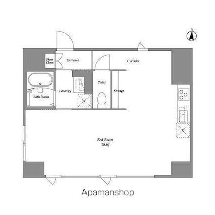 品川港南テラス[1R/46.73m2]の間取図