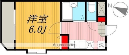 東京都世田谷区三軒茶屋２丁目[1K/23.58m2]の間取図