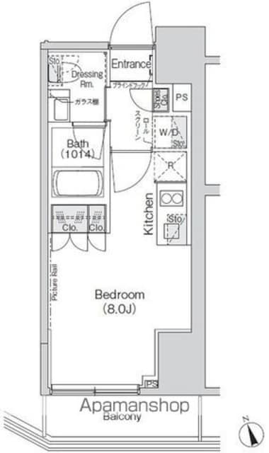 東京都港区新橋５丁目[1R/22.05m2]の間取図