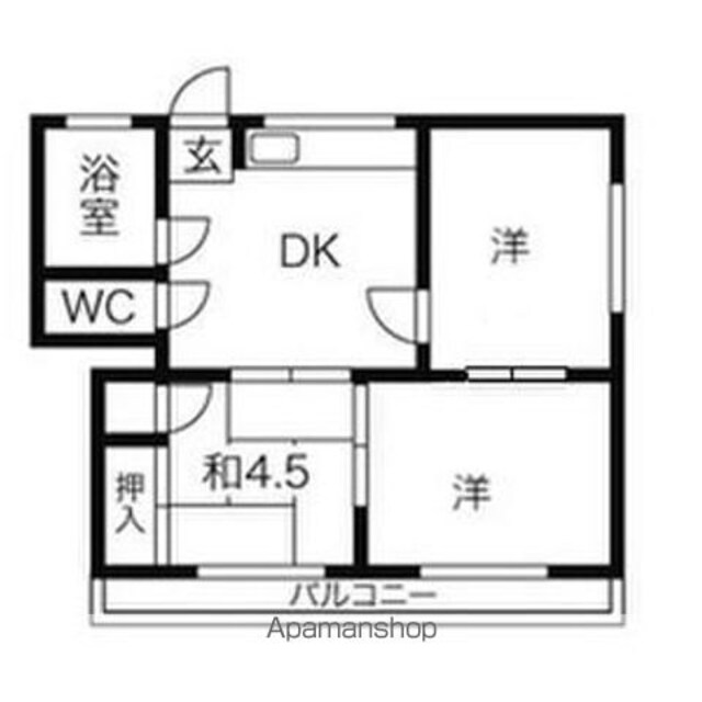 新代田マンション[3DK/42.6m2]の間取図