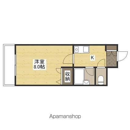 ステューディオ長束[1K/23.5m2]の間取図