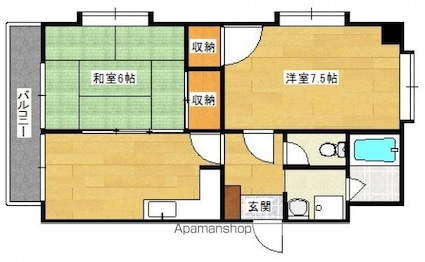 広島県広島市西区大芝３丁目[2DK/39.48m2]の間取図