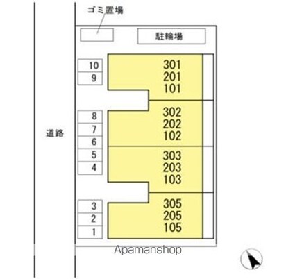 ベルエアーガーデン[3DK/62.15m2]の配置図