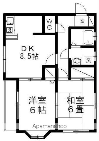 ハイツサンライズの間取り写真