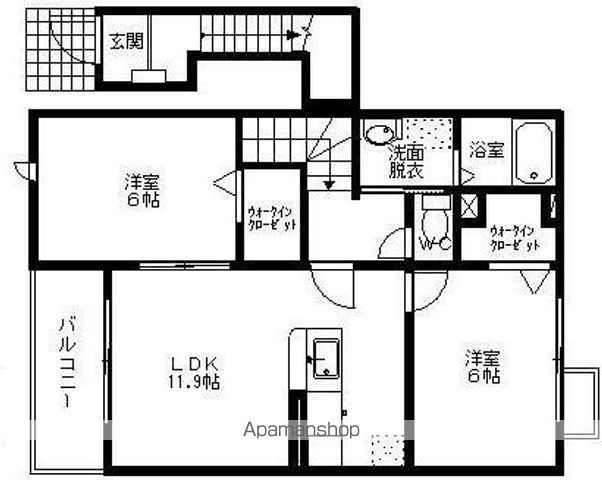 【和歌山市西高松のアパートの間取り】