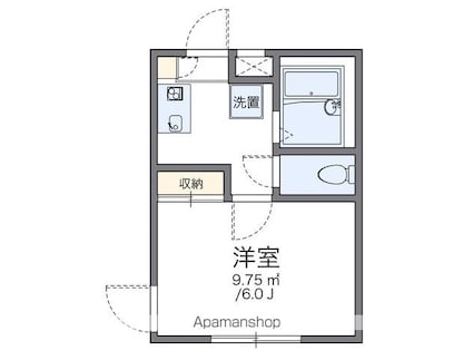 レオパレスＹ’ｓハウス[1K/19.68m2]の間取図