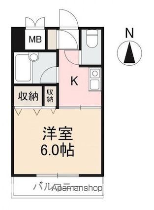 サンドリバー夢源[1K/21.66m2]の間取図