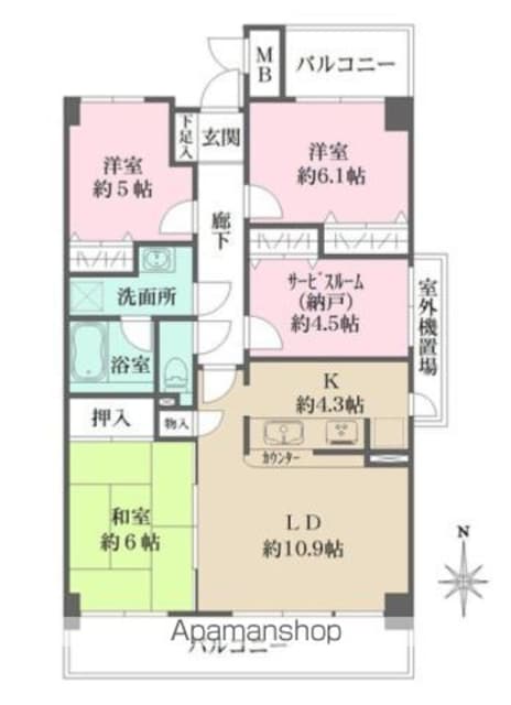コアシティ翠町[4LDK/80.95m2]の間取図