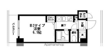 ＨＦ練馬レジデンス[1K/19.66m2]の間取図