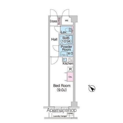 コンフォリアたまプラーザ[1R/26.15m2]の間取図
