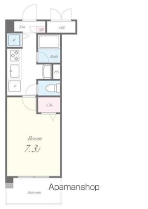 東京都杉並区上荻４丁目[1K/24.94m2]の間取図
