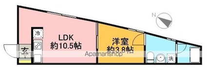 東京都杉並区和泉３丁目[1LDK/30.34m2]の間取図