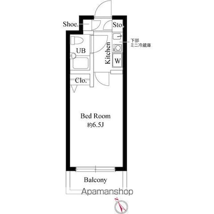 パークテラス八王子[1K/20.52m2]の間取図