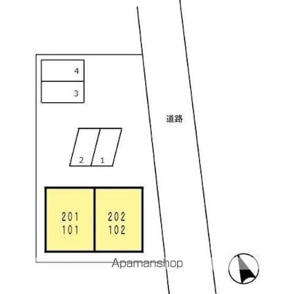 広島県府中市中須町[2DK/30.87m2]の配置図