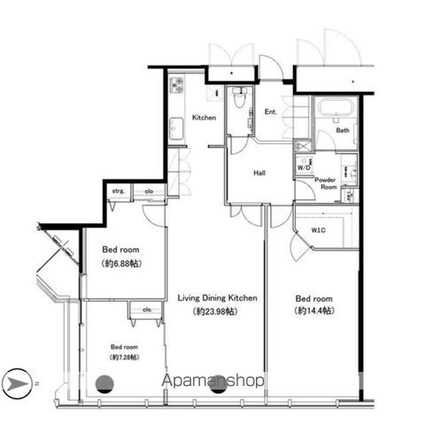 浜松町スクエア　ｓｔｕｄｉｏ[3LDK/115.22m2]の間取図