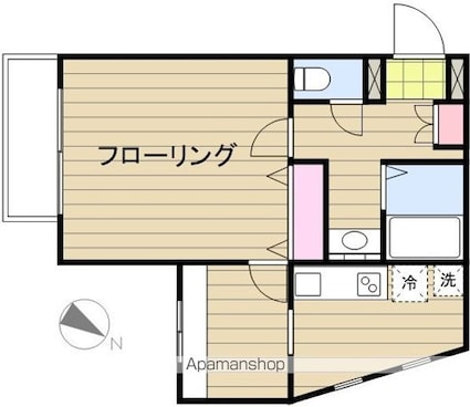 アバンシー黒砂[1K/34.62m2]の間取図
