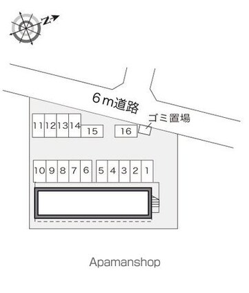 レオパレスＧＯＬＤーＥＭＩ[1K/20.28m2]の配置図