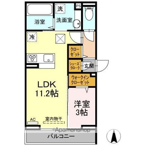 【川崎市幸区紺屋町のアパートの間取り】