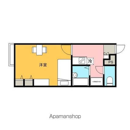 レオパレスボヌール[1K/23.18m2]の間取図