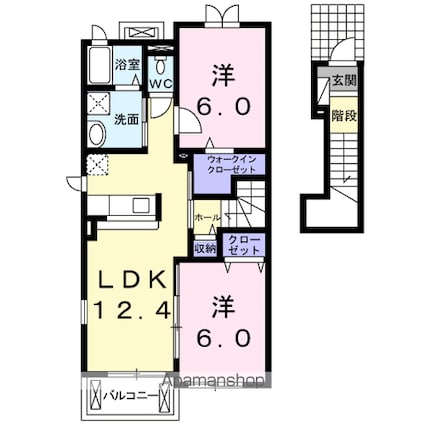 グランデ・マーカスＣ[2LDK/58.75m2]の間取図