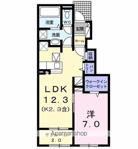 昭島市拝島町のアパートの間取り