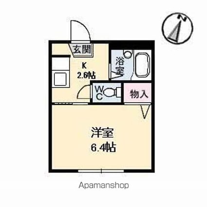 クレセント串山[1K/20.5m2]の間取図