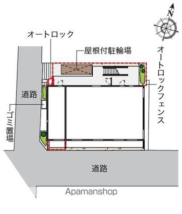 レオネクストジャスミン[1K/22.35m2]の配置図