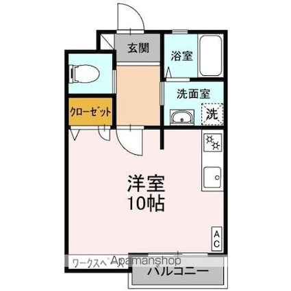 クリスタル甲府丸の内[1R/33.75m2]の間取図
