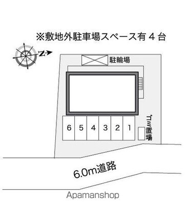 レオパレスパールリビエールⅢ[1K/22.35m2]の配置図