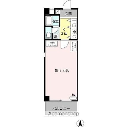 和歌山県和歌山市東蔵前丁[1K/36m2]の間取図