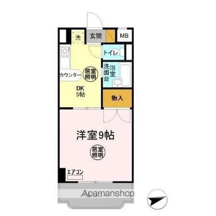 ＹＲレジデンス[1DK/30.75m2]の間取図