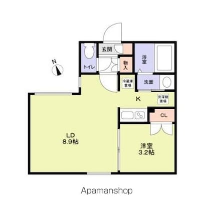 トライム早稲田鶴巻町[1LDK/30.44m2]の間取図