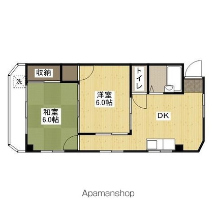 メゾン中山[2DK/39.69m2]の間取図