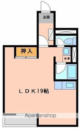 パルフェ喜与町[1R/47.4m2]の間取図