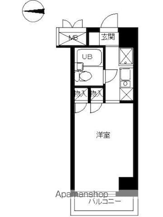 スカイコート世田谷第４[1R/16.57m2]の間取図