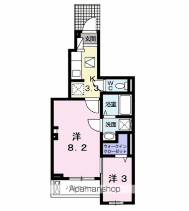 アムール２[2K/34.01m2]の間取図