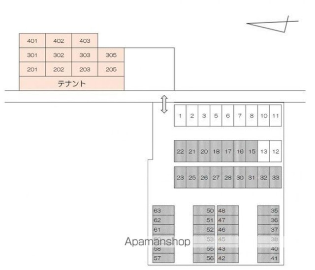 ベルメゾン木太東口[1K/25.92m2]の配置図