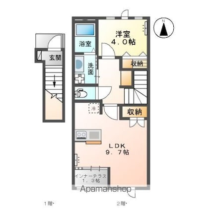 フェリーチェ[1LDK/42.81m2]の間取図