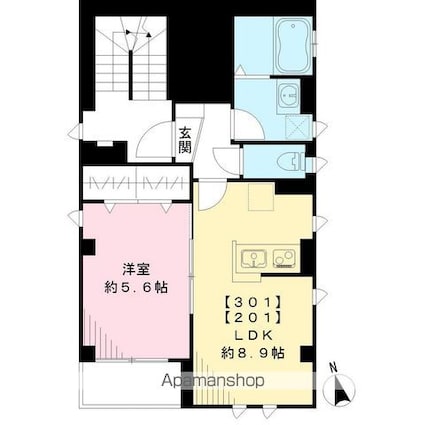 ＴＡＴＳＵＭＩビル[1LDK/36.81m2]の間取図
