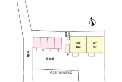 エルディム北山[2LDK/52.58m2]の配置図