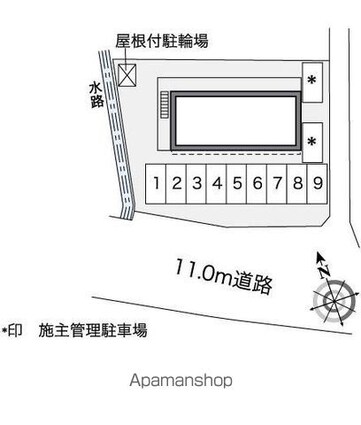 レオパレス鹿島田[1K/23.18m2]の配置図