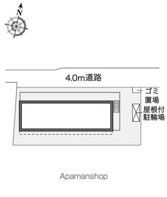 レオパレスアイリス[1K/20.28m2]の配置図