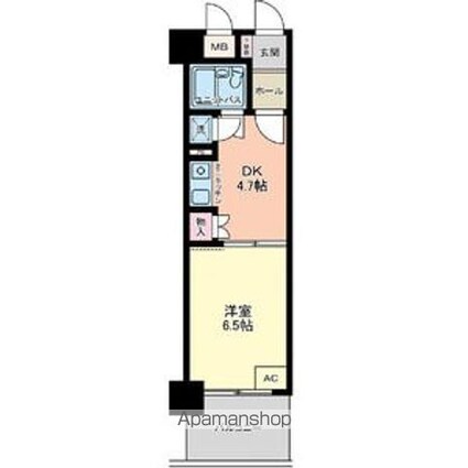 ダイアパレス大手町　第３[1K/25.65m2]の間取図