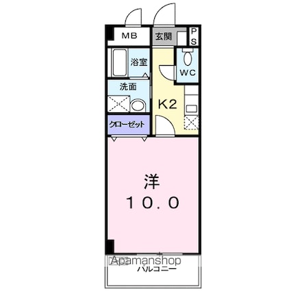 グランアールコハマ[1K/30.11m2]の間取図