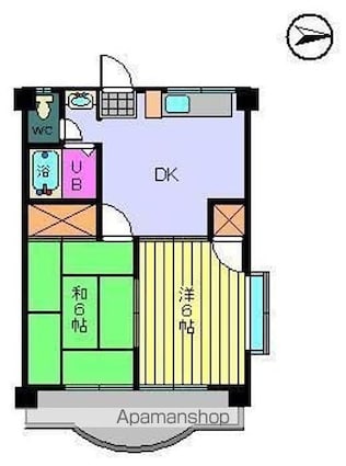 Ｋ，Ｙフラット[2DK/38.88m2]の間取図