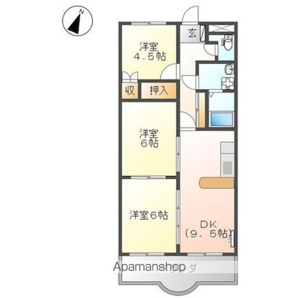 スピカ：２１[3DK/57.8m2]の間取図