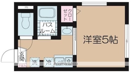 フェリーチェ富士見台Ａ[1K/17.39m2]の間取図